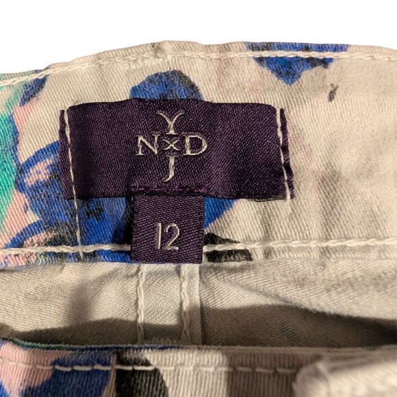 NYDJ Alisha Fitted Ankle White Jeans Floral Print Size 12 - Picture 4 of 6